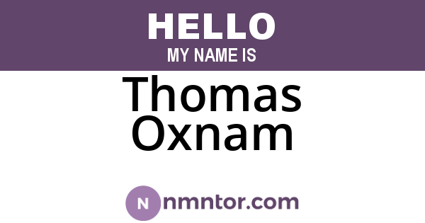 Thomas Oxnam