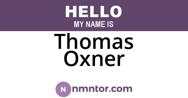 Thomas Oxner