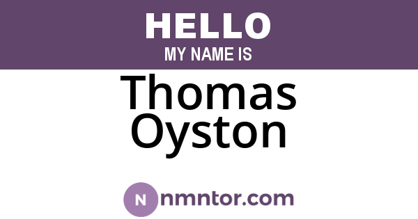 Thomas Oyston