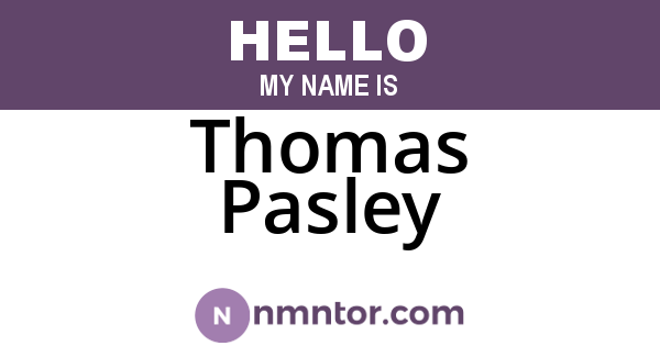 Thomas Pasley