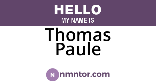 Thomas Paule
