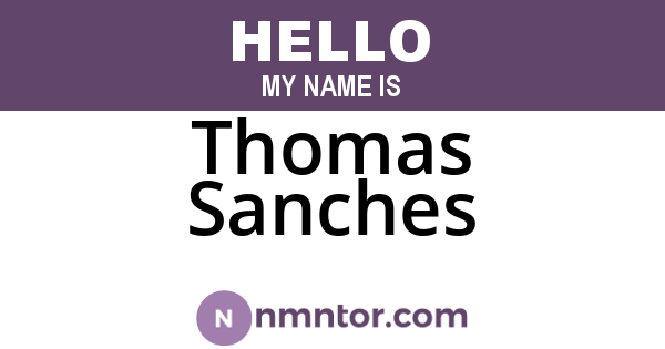 Thomas Sanches