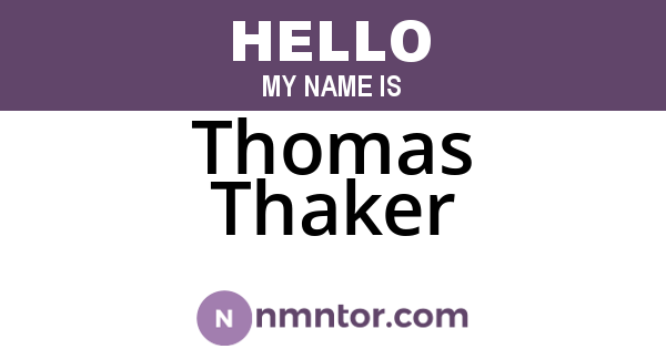 Thomas Thaker