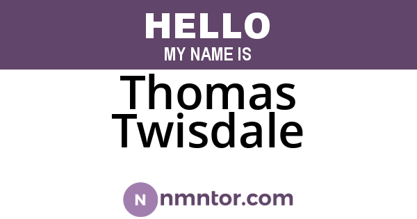 Thomas Twisdale