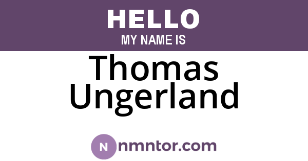 Thomas Ungerland