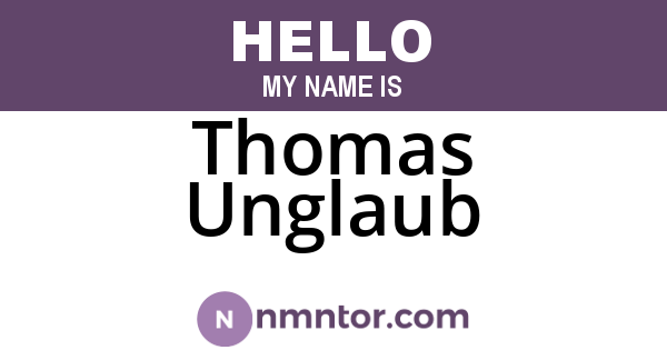 Thomas Unglaub