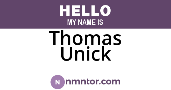 Thomas Unick