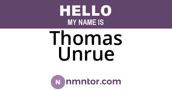 Thomas Unrue