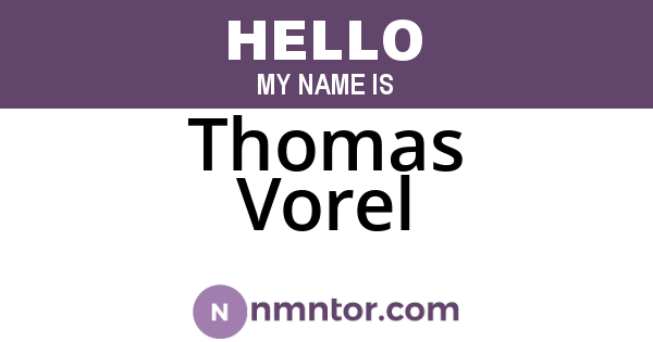 Thomas Vorel