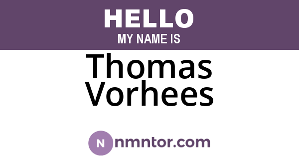 Thomas Vorhees