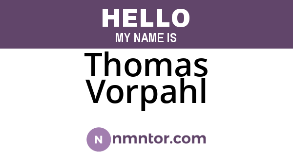 Thomas Vorpahl