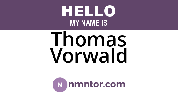 Thomas Vorwald