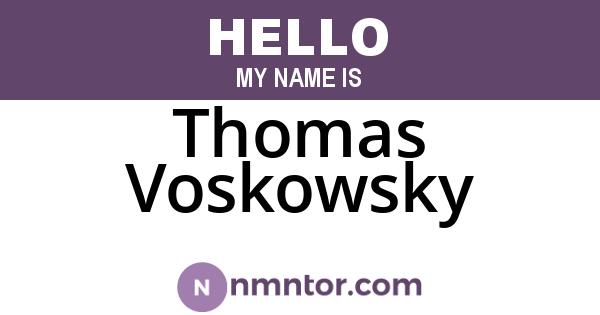 Thomas Voskowsky