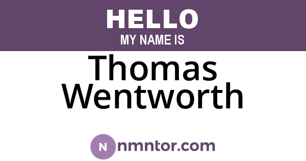 Thomas Wentworth