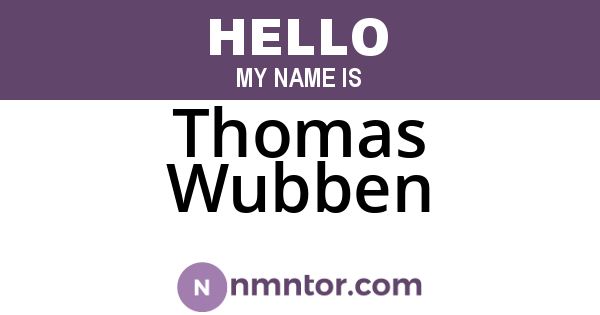 Thomas Wubben