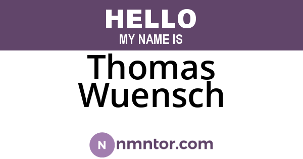 Thomas Wuensch