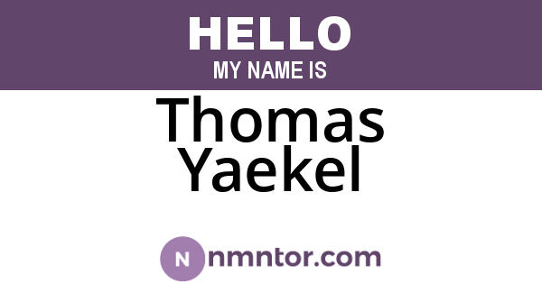 Thomas Yaekel