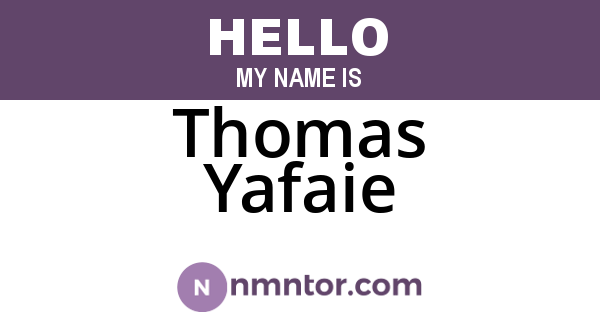 Thomas Yafaie