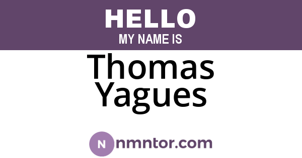 Thomas Yagues