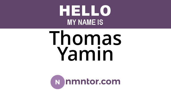 Thomas Yamin