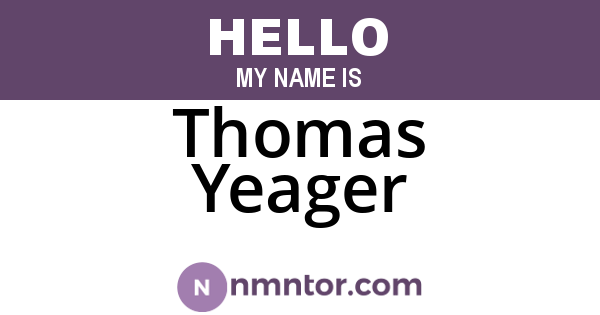 Thomas Yeager