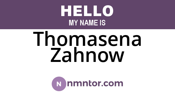 Thomasena Zahnow