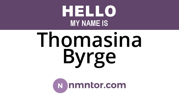 Thomasina Byrge
