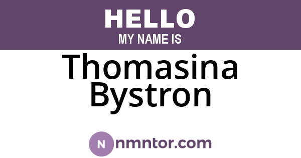 Thomasina Bystron