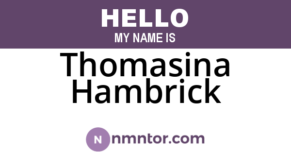 Thomasina Hambrick