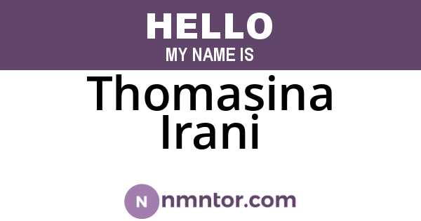 Thomasina Irani