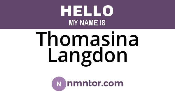 Thomasina Langdon