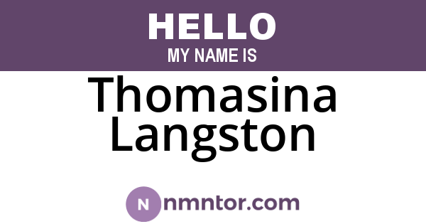 Thomasina Langston