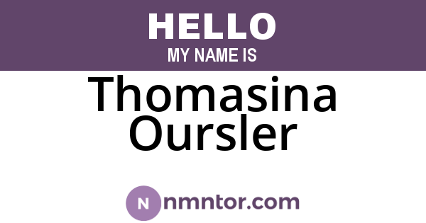Thomasina Oursler