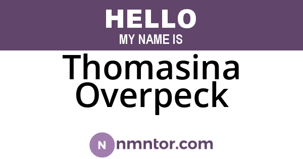 Thomasina Overpeck