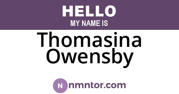 Thomasina Owensby