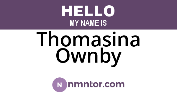 Thomasina Ownby