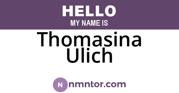 Thomasina Ulich
