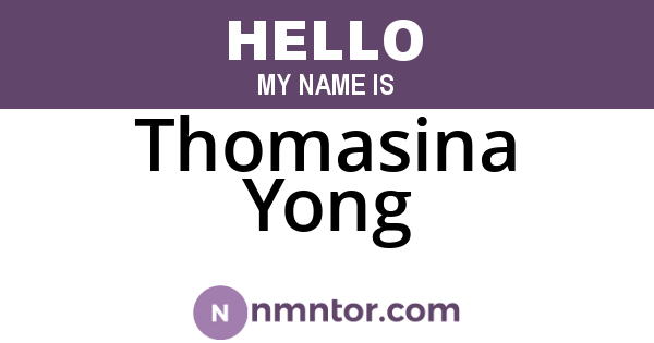 Thomasina Yong
