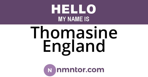 Thomasine England