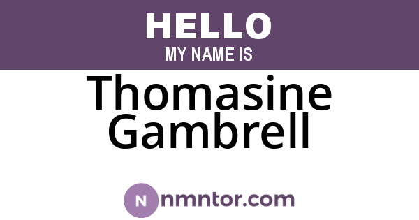Thomasine Gambrell