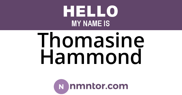Thomasine Hammond