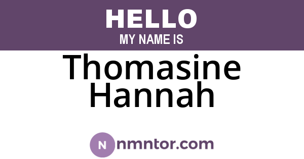 Thomasine Hannah
