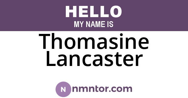 Thomasine Lancaster