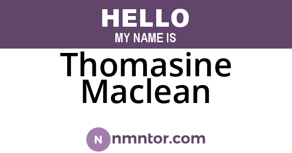 Thomasine Maclean