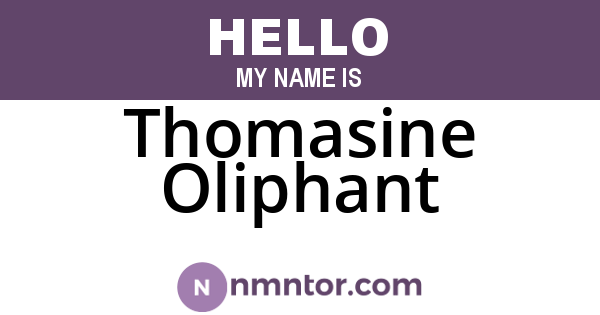 Thomasine Oliphant