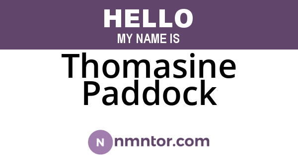Thomasine Paddock