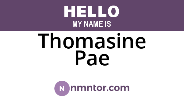 Thomasine Pae