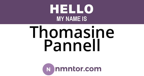 Thomasine Pannell