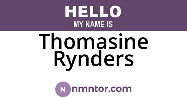 Thomasine Rynders