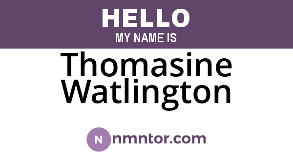 Thomasine Watlington